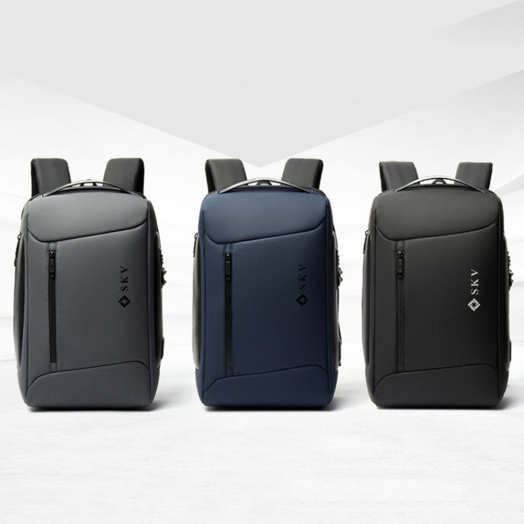 SKV B20430 กระเป๋าใส่คอมพิวเตอร์เดินทางความจุขนาดใหญ่สำหรับธุรกิจกระเป๋าเป้สะพายหลังแบบสบาย ๆ, SKV B20430 Blue, SKV B20430 Black, SKV B20430 Grey