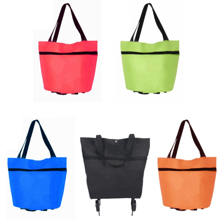 รถเข็นช็อปปิ้งแบบพกพาพับได้พร้อมล้อ, สีแดง, สีเขียว, สีน้ำเงิน, สีดำ, สีส้ม