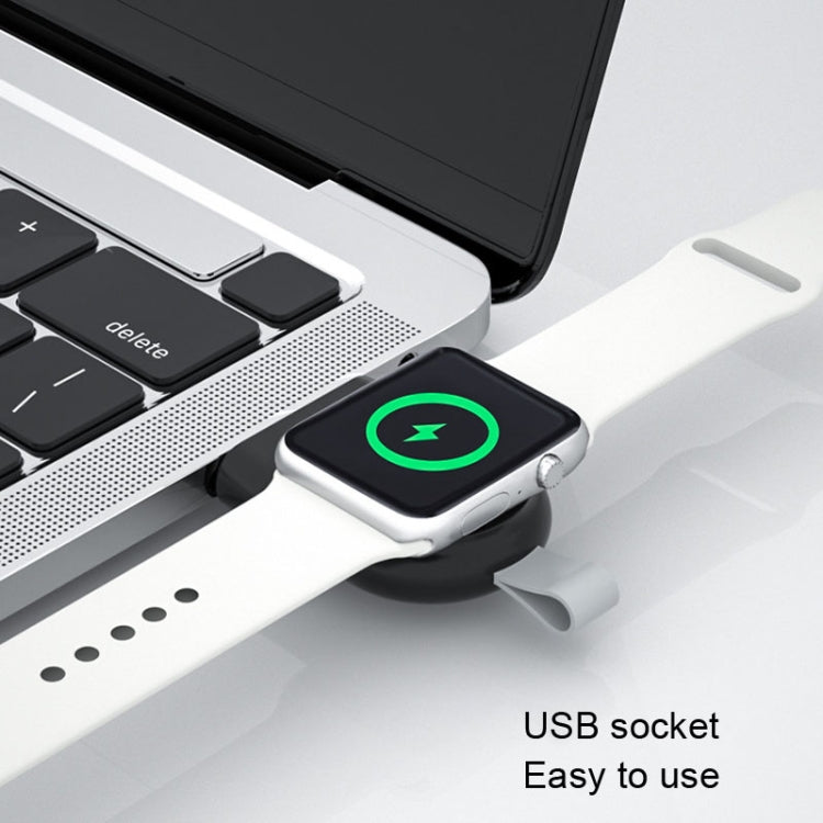เครื่องชาร์จแม่เหล็กดูดไร้สายแบบพกพา USB สำหรับ Apple Watch 1/2/3/4/5/6/7/SE, White