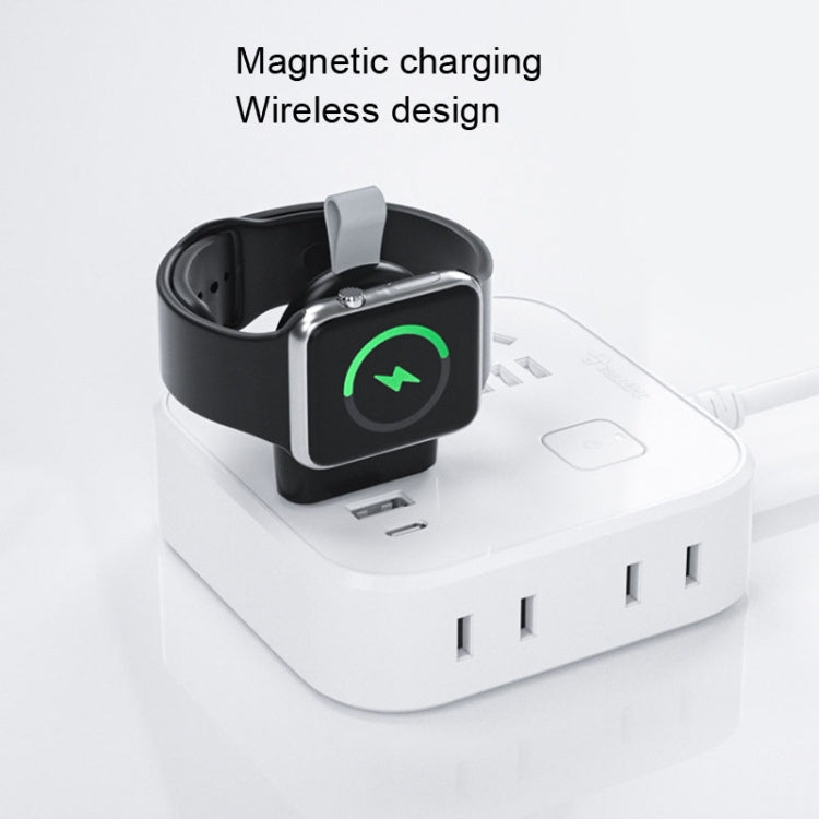 เครื่องชาร์จแม่เหล็กดูดไร้สายแบบพกพา USB สำหรับ Apple Watch 1/2/3/4/5/6/7/SE, White