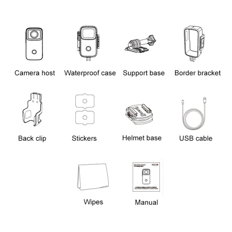 Thumb Action Camera 4K HD กล้องกันสั่น WiFi, (White), (Black)