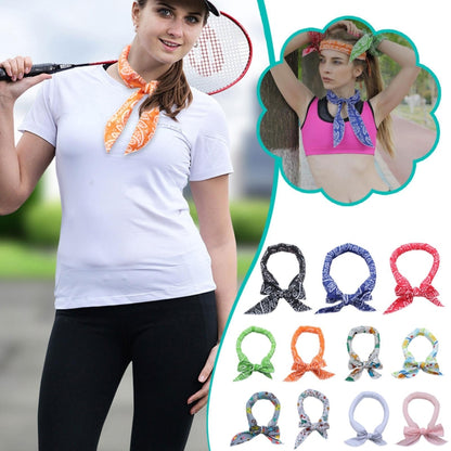 3 PCS Summer Cooling Bandana Neck Wraps Scarf สำหรับผู้หญิงผู้ชายเด็กสัตว์เลี้ยง, Black Leaves, Blue Leaves, Red Leaves, Green Leaves, Yellow Leaves
