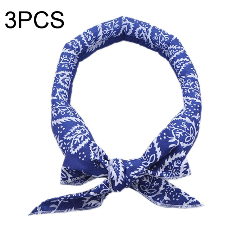 3 PCS Summer Cooling Bandana Neck Wraps Scarf สำหรับผู้หญิงผู้ชายเด็กสัตว์เลี้ยง, Black Leaves, Blue Leaves, Red Leaves, Green Leaves, Yellow Leaves