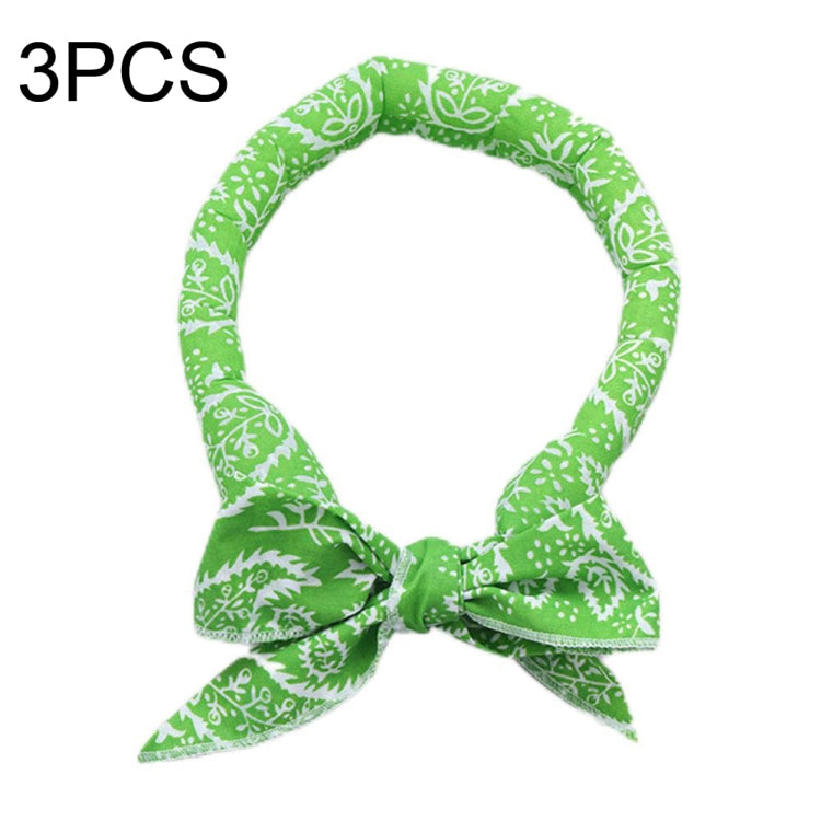 3 PCS Summer Cooling Bandana Neck Wraps Scarf สำหรับผู้หญิงผู้ชายเด็กสัตว์เลี้ยง, Black Leaves, Blue Leaves, Red Leaves, Green Leaves, Yellow Leaves