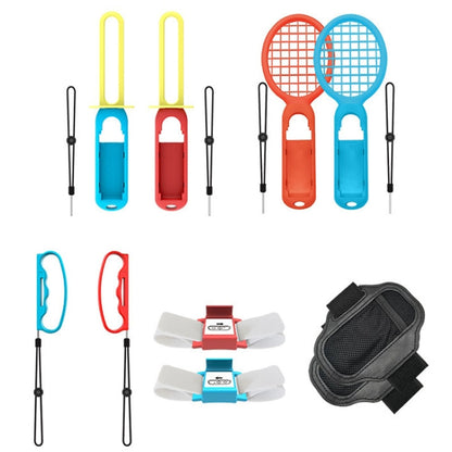 IPLAY HBS-447 10 In 1 Grip + Wrist Strap + Strap + Lightsaber + Racket Sports Set สำหรับ Nintendo Switch, IPLAY 10 In 1