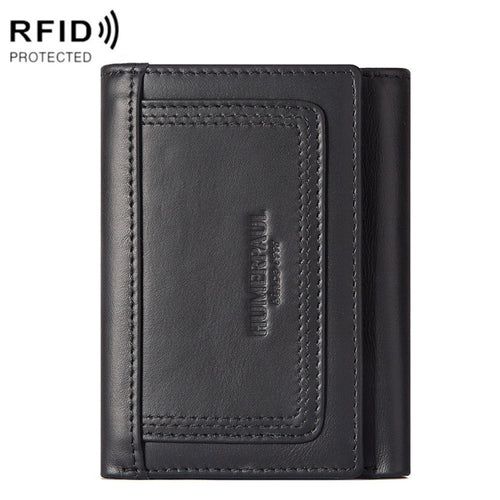 HUMERPAUL BP992 RFID Anti-Magnetic Multi-Card Position Zipper Coin Purse Leather Men Wallet, BP992 Black, BP992 Dark Brown, BP992 Brown