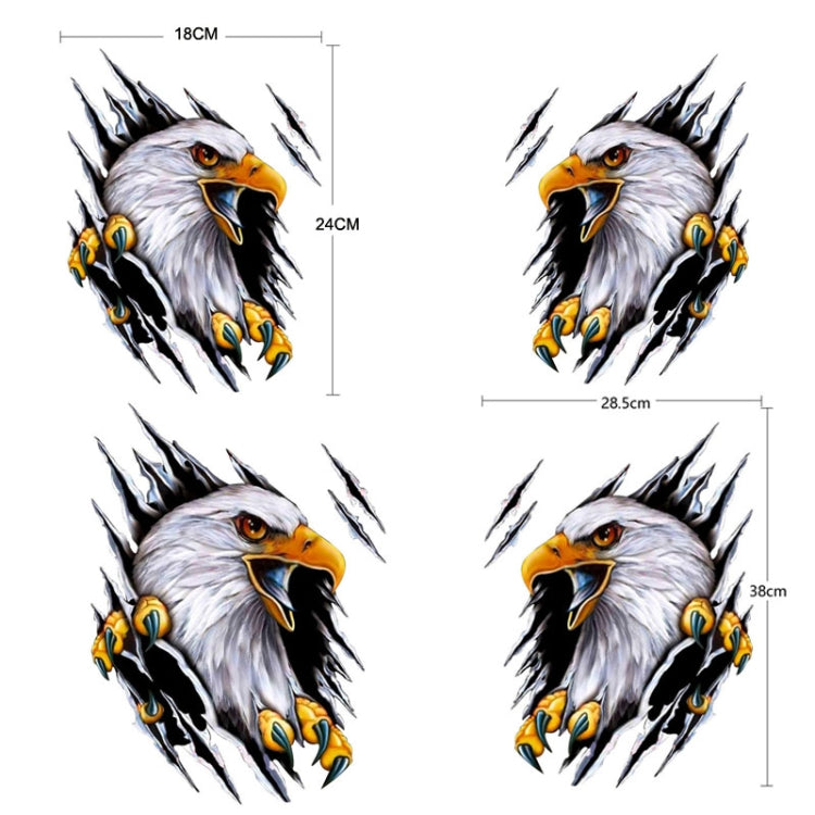 5PCS Tear Eagle 3D สติกเกอร์รถรอยขีดข่วนครอบคลุมร่างกายดึงสติกเกอร์ดอกไม้, สไตล์:, Right (18x 24cm), Left (18x 24cm), Right (28.5x38cm), Left (28.5x38cm)