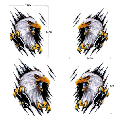 5PCS Tear Eagle 3D สติกเกอร์รถรอยขีดข่วนครอบคลุมร่างกายดึงสติกเกอร์ดอกไม้, สไตล์:, Right (18x 24cm), Left (18x 24cm), Right (28.5x38cm), Left (28.5x38cm)