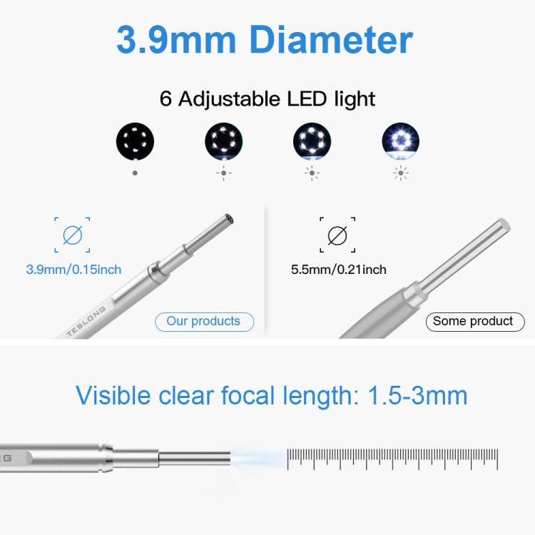 TESLONG MS450 4.5 นิ้ว HD Smart Screen Otoscope พร้อมการ์ดหน่วยความจำ 32GB, MS450