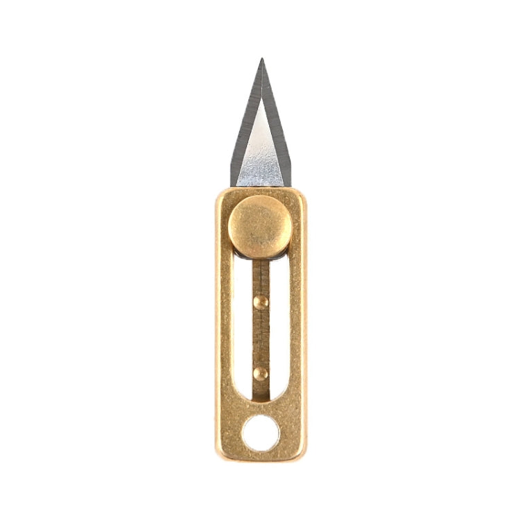 มีดพกพา EDC ขนาดเล็กทองเหลือง จี้พวงกุญแจ Push-pull Unpacking Knife, Brass