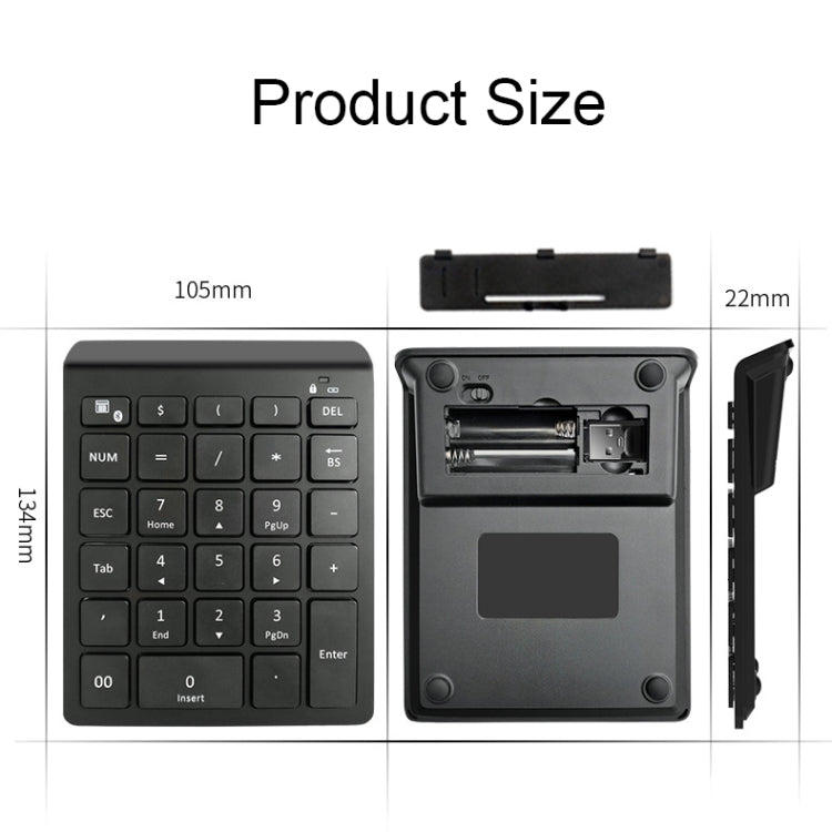 BT302 28 Keys Laptop Mini Wireless Keyboard, ข้อมูลจำเพาะ:, Bluetooth (Black), Bluetooth (Gray), 2.4G (Black), 2.4G (Gray)