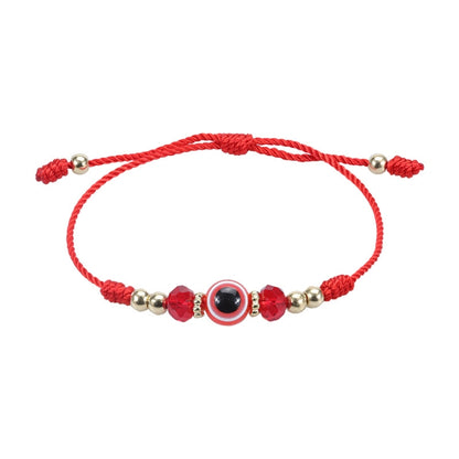 สร้อยข้อมือลูกปัดคริสตัลแบบปรับได้ Devil Eye 5 ชิ้น