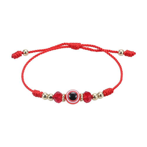 สร้อยข้อมือลูกปัดคริสตัลแบบปรับได้ Devil Eye 5 ชิ้น