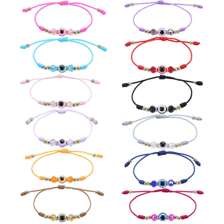 สร้อยข้อมือลูกปัดคริสตัลแบบปรับได้ Devil Eye 5 ชิ้น