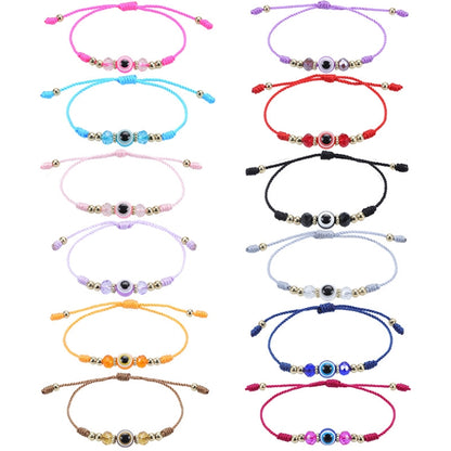 สร้อยข้อมือลูกปัดคริสตัลแบบปรับได้ Devil Eye 5 ชิ้น