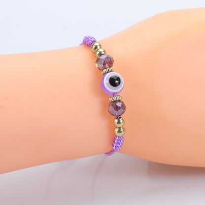 สร้อยข้อมือลูกปัดคริสตัลแบบปรับได้ Devil Eye 5 ชิ้น
