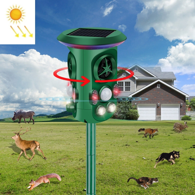 RC-543 พลังงานแสงอาทิตย์ 360 องศา Omnidirectional Ultrasonic Bird Repeller Animal Repeller, RC-543 Dark Green