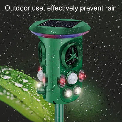 RC-543 พลังงานแสงอาทิตย์ 360 องศา Omnidirectional Ultrasonic Bird Repeller Animal Repeller, RC-543 Dark Green
