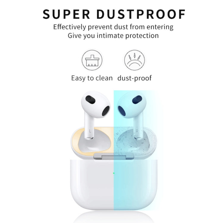 2 PCS หูฟังด้านในสติกเกอร์ฝาครอบกันฝุ่นฟิล์มป้องกันสำหรับ Airpods 3, สีดำ, สีทอง, สีเงิน, Rose Gold, สีแดง, สีเขียว, สีน้ำเงิน, สีม่วง