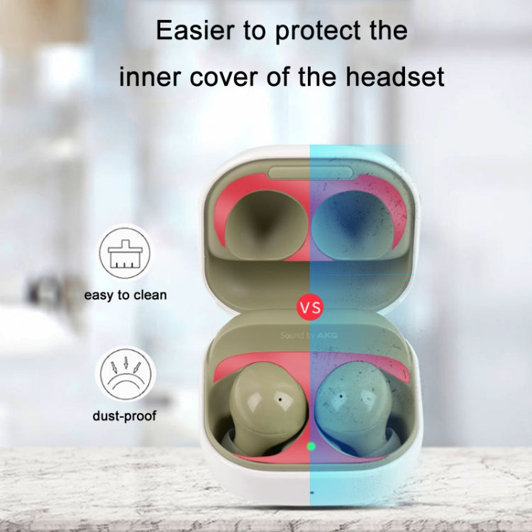 5 PCS หูฟังฝาครอบด้านในโลหะสติกเกอร์กันฝุ่นสำหรับ Samsung Galaxy Buds 2, สีดำ, Silver Gray, Rose Gold, สีทอง