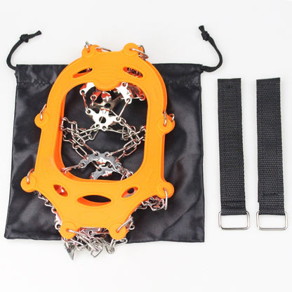 1 คู่ 23 Spikes Crampons Outdoor Winter Walk Ice Fishing Snow Shoe Spikes ขนาด:, M Orange, L Orange, XL Orange, M Black, L Black, XL  Black