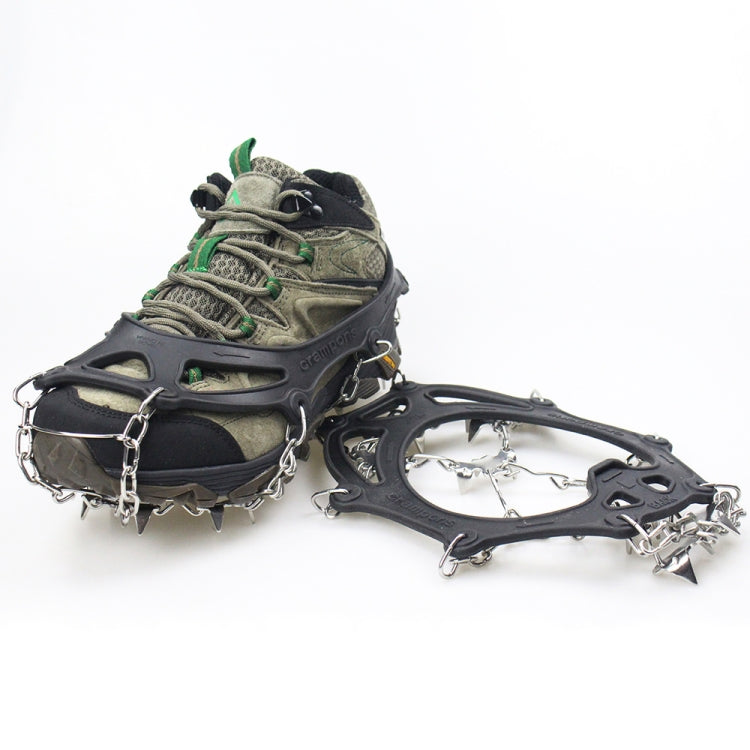 1 คู่ 23 Spikes Crampons Outdoor Winter Walk Ice Fishing Snow Shoe Spikes ขนาด:, M Orange, L Orange, XL Orange, M Black, L Black, XL  Black