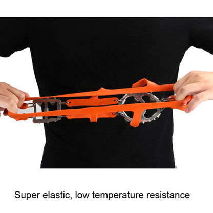 1 คู่ 18 Spikes ขนาดใหญ่ Crampons กลางแจ้งฤดูหนาวเดินตกปลาน้ำแข็ง Snow Shoe Spikes ขนาด:, L Black, L Orange