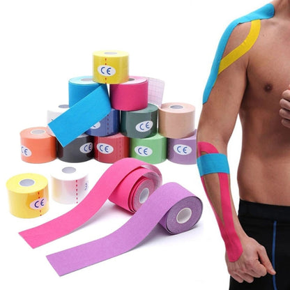 3 PCS Muscle Tape กายภาพบำบัดกีฬาเทปบาสเก็ตบอลเข่าผ้าพันแผลขนาด:, 2.5cm x 5m, 3.8cm x 5m, 5cm x 5m