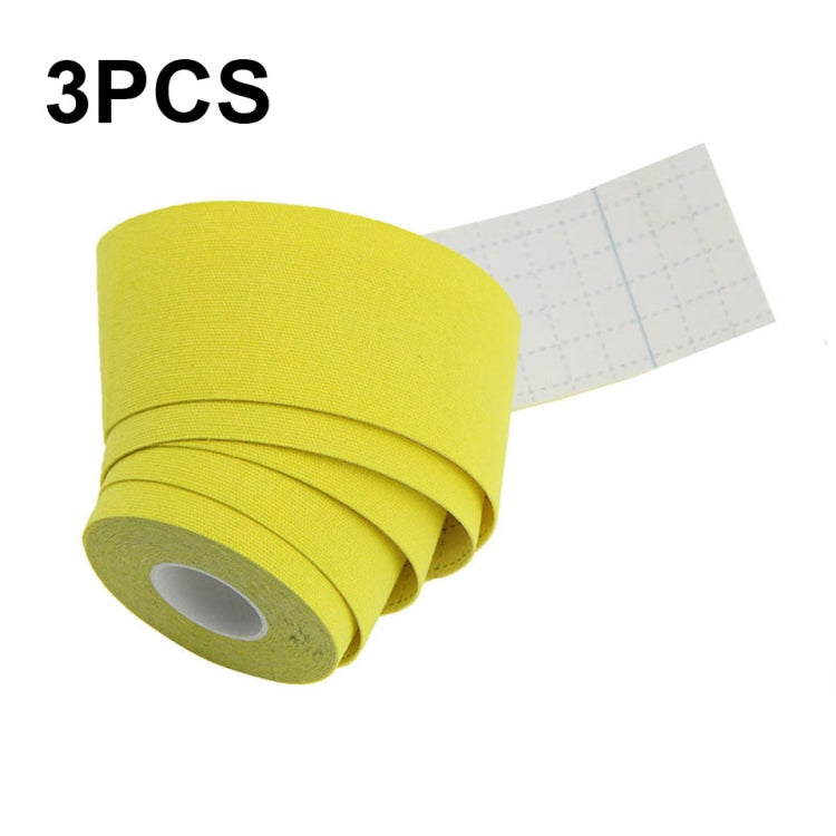3 PCS Muscle Tape กายภาพบำบัดกีฬาเทปบาสเก็ตบอลเข่าผ้าพันแผลขนาด:, 2.5cm x 5m, 3.8cm x 5m, 5cm x 5m