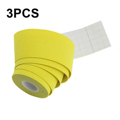 3 PCS Muscle Tape กายภาพบำบัดกีฬาเทปบาสเก็ตบอลเข่าผ้าพันแผลขนาด:, 2.5cm x 5m, 3.8cm x 5m, 5cm x 5m