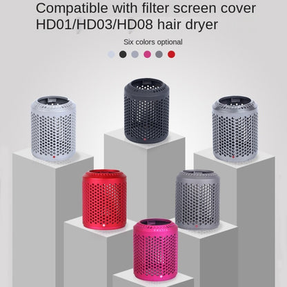 ตัวกรองฝุ่นฝาครอบด้านนอก 2 ชิ้นสำหรับเครื่องเป่าผม Dyson HD01/HD03/HD08, Outer Filter Cover Grey, Outer Filter Cover Silver, Outer Filter Cover Rose Red, Outer Filter Cover Black, Outer Filter Cover Gray, Outer Filter Cover Red