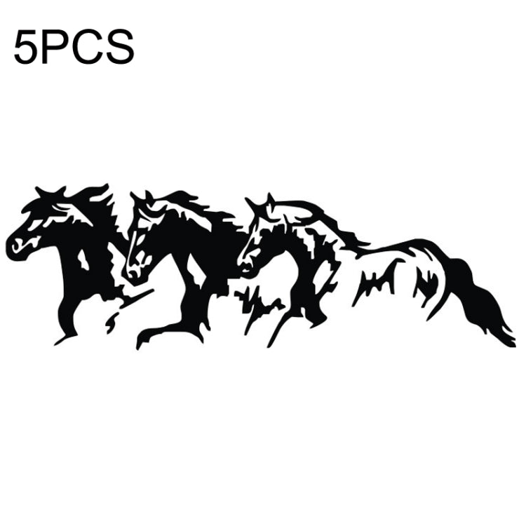 5PCS FGM-002 แกะสลักสติกเกอร์สะท้อนแสง Galloping Horse Car Body Sticker, Galloping Horse