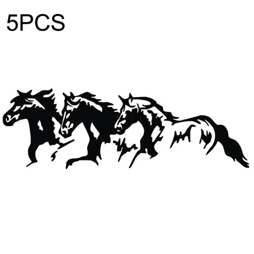 5PCS FGM-002 แกะสลักสติกเกอร์สะท้อนแสง Galloping Horse Car Body Sticker, Galloping Horse