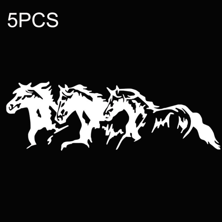 5PCS FGM-002 แกะสลักสติกเกอร์สะท้อนแสง Galloping Horse Car Body Sticker, Galloping Horse