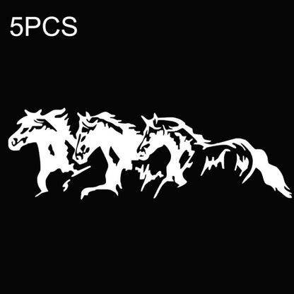 5PCS FGM-002 แกะสลักสติกเกอร์สะท้อนแสง Galloping Horse Car Body Sticker, Galloping Horse