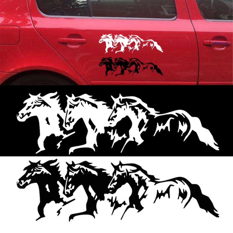 5PCS FGM-002 แกะสลักสติกเกอร์สะท้อนแสง Galloping Horse Car Body Sticker, Galloping Horse