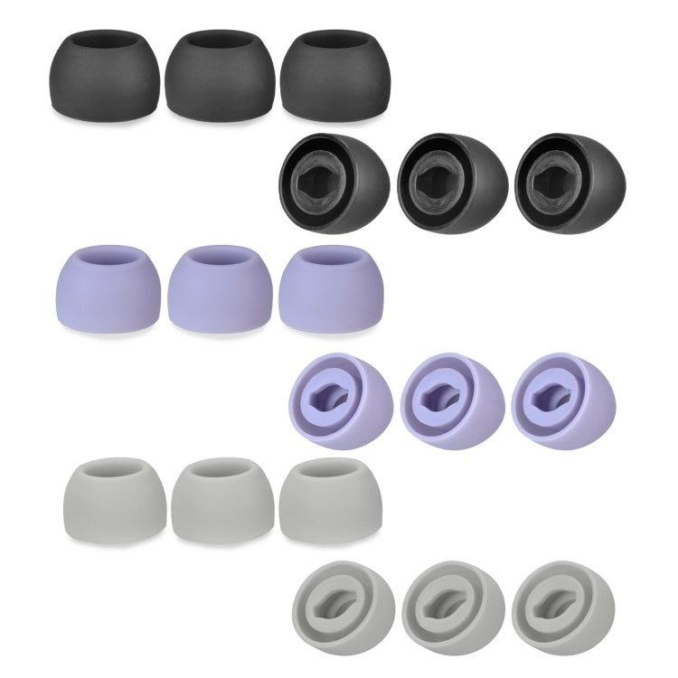 ที่อุดหูซิลิโคน 6 ชิ้นสำหรับ TWS Samsung Galaxy Buds Pro, Large Black, Medium Black, Small Black, Large Gray, Medium Gray, Small Gray, Large Purple, Medium Purple, Small Purple