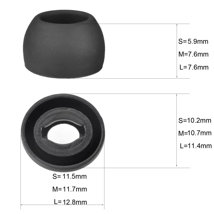 ที่อุดหูซิลิโคน 6 ชิ้นสำหรับ TWS Samsung Galaxy Buds Pro, Large Black, Medium Black, Small Black, Large Gray, Medium Gray, Small Gray, Large Purple, Medium Purple, Small Purple