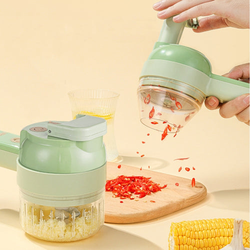 4 in 1 ชุดเครื่องตัดผักไฟฟ้าแบบใช้มือถือ Garlic Mud Masher Garlic Chopper, Garlic Chopper