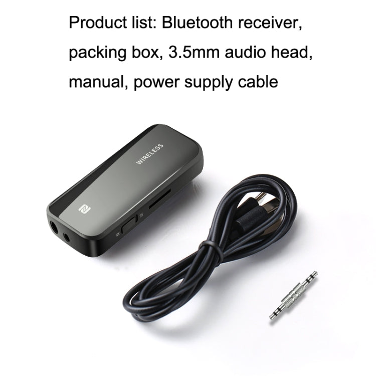 T40 2 In 1 Bluetooth 5.1 ตัวรับส่งสัญญาณ NFC รถ อะแดปเตอร์ AUX, T40 2 In 1