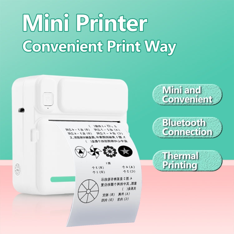 C19 200DPI เครื่องพิมพ์การบ้านนักเรียน Bluetooth Inkless Pocket Printer, Pink, Blue, Pink Printer Paper x 5, Blue Printer Paper x 5, Pink Sticker x 5, Blue Sticker x 5, Pink Set, Blue Set