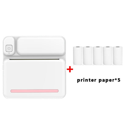 C19 200DPI เครื่องพิมพ์การบ้านนักเรียน Bluetooth Inkless Pocket Printer, Pink, Blue, Pink Printer Paper x 5, Blue Printer Paper x 5, Pink Sticker x 5, Blue Sticker x 5, Pink Set, Blue Set