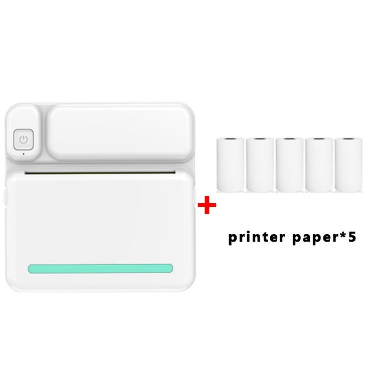 C19 200DPI เครื่องพิมพ์การบ้านนักเรียน Bluetooth Inkless Pocket Printer, Pink, Blue, Pink Printer Paper x 5, Blue Printer Paper x 5, Pink Sticker x 5, Blue Sticker x 5, Pink Set, Blue Set