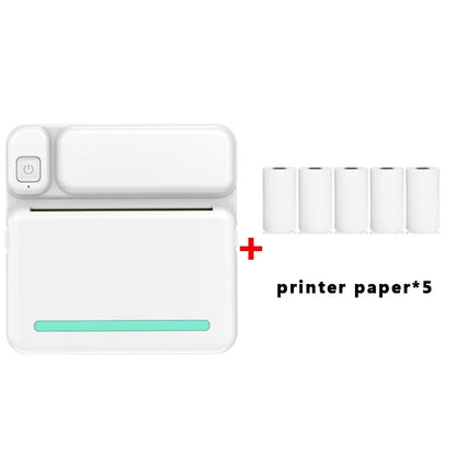 C19 200DPI เครื่องพิมพ์การบ้านนักเรียน Bluetooth Inkless Pocket Printer, Pink, Blue, Pink Printer Paper x 5, Blue Printer Paper x 5, Pink Sticker x 5, Blue Sticker x 5, Pink Set, Blue Set