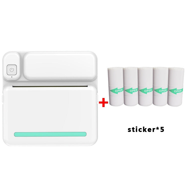 C19 200DPI เครื่องพิมพ์การบ้านนักเรียน Bluetooth Inkless Pocket Printer, Pink, Blue, Pink Printer Paper x 5, Blue Printer Paper x 5, Pink Sticker x 5, Blue Sticker x 5, Pink Set, Blue Set
