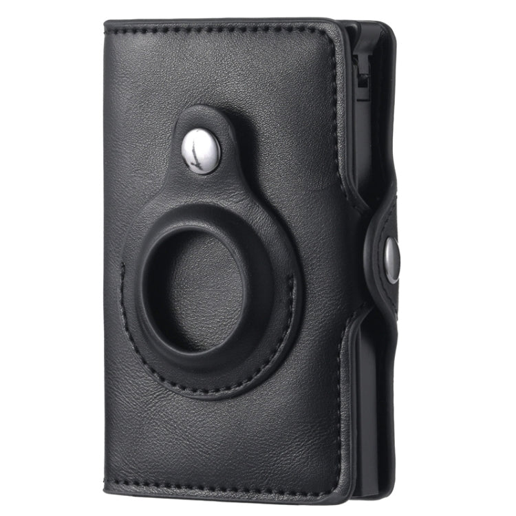 FY2108 กระเป๋าใส่บัตรโลหะ Tracker Wallet สำหรับ AirTag สไตล์:, Crazy Horse (Black)