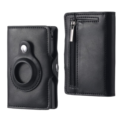 FY2108 กระเป๋าใส่บัตรโลหะ Tracker Wallet สำหรับ AirTag สไตล์:, Crazy Horse (Black)