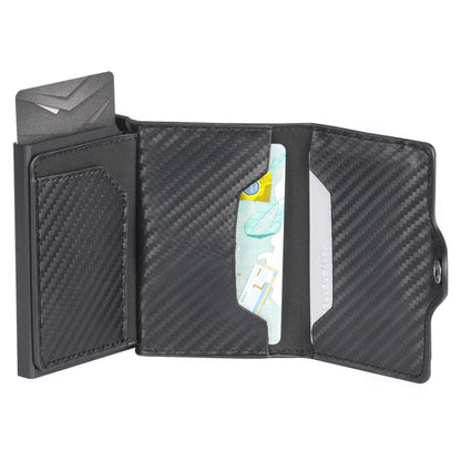 FY2108 กระเป๋าใส่บัตรโลหะ Tracker Wallet สำหรับ AirTag สไตล์:, Crazy Horse (Black)