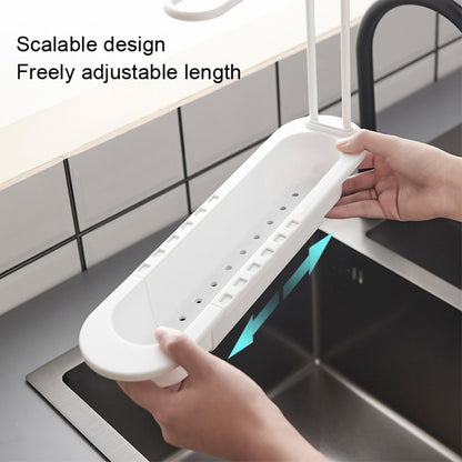 ถอดชิ้นส่วน 2 ชิ้นพร้อมชั้นวางอ่างล้างจาน Telescopic Pole, White
