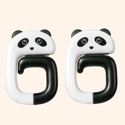 2 PCS กระเป๋านักเรียนข้างโต๊ะตะขอแขวนกระเป๋าสำนักงานแบบถอดได้, Panda, Small Pink Cat, Raccoon, Kitten